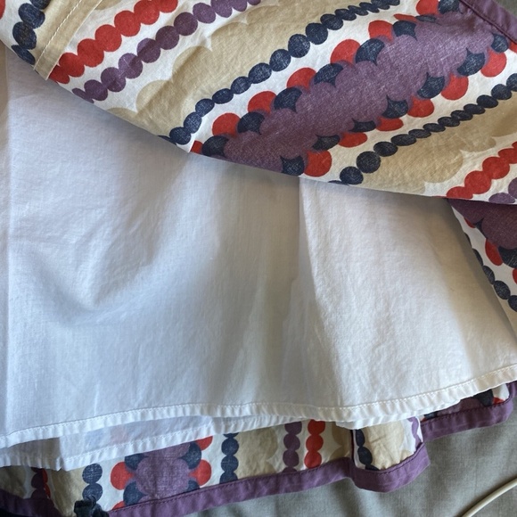 Boden Fit And Flare Womens 10L Purple Tan Stipe Flared A-Line Boho - Picture 9 of 12